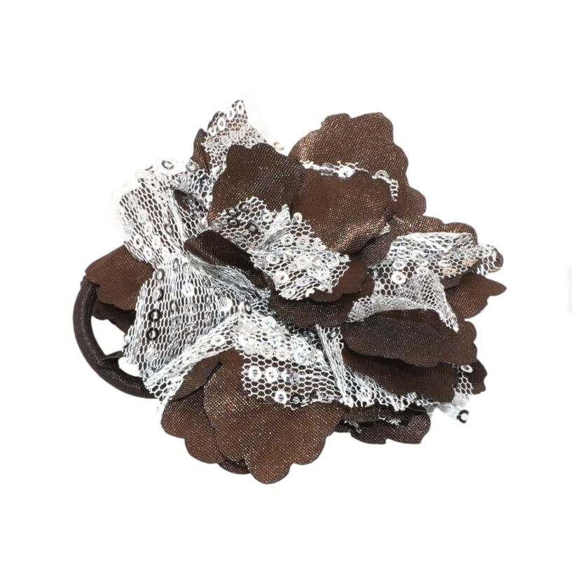 BROSZKA / GUMKA / SPINKA Z CEKINAMI BRĄZOWA                             (0615-41)