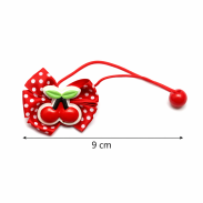 GUMKI DO WŁOSÓW DZIECIĘCE WISIENKI Z KOKARDKAMI 12 SZTUK (0361 SA) - 4