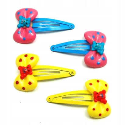 SPINKI / PYKI DO WŁOSÓW DZIECIĘCE KOKARDKI 4 SZTUKI (0169-520)