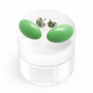 KLASYCZNE KOLCZYKI  ZIELONE OWALNE 0611-99 - 3