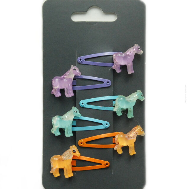 PYKI / SPINKI DO WŁOSÓW DZIECIĘCE KONIKI 6 SZTUK (0301-01)