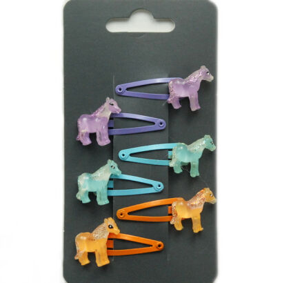 PYKI / SPINKI DO WŁOSÓW DZIECIĘCE KONIKI 6 SZTUK (0301-01)