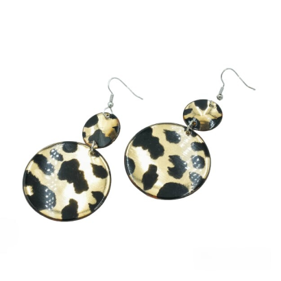 KOLCZYKI WISZĄCE PLASTIKOWE PANTERKI                                                                                  (0613-1011)