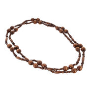 KORALE DREWNIANE DŁUGIE / NASZYJNIK BRĄZOWY OBWÓD 180 CM                                                               (0611-1038 SAM F) - 4