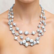 NASZYJNIK / WISIOREK Z NIEBIESKIMI KORALIKAMI (N-0602/5/3R C SAM B) - 2