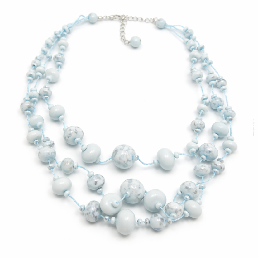 NASZYJNIK / WISIOREK Z NIEBIESKIMI KORALIKAMI (N-0602/5/3R C SAM B)