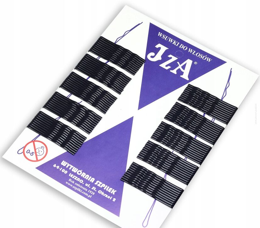 WSUWKI DO WŁOSÓW IZA KARBOWANE CZARNE BEZ KULKI 5 CM                      (205/100)