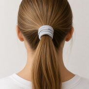GUMKA DO WŁOSÓW BAWEŁNIANA SCRUNCHIE POPIELATA 2 SZTUKI (0233-B3) - 2