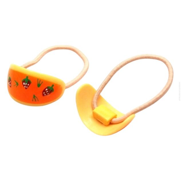 GUMKI DO WŁOSÓW OZDOBNE POMARAŃCZOWE 2 SZTUKI (0552 SA)