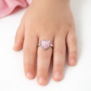 PIERŚCIONKI DZIECIĘCE SERDUSZKA REGULOWANE 36 SZTUK (0617-16) - 2