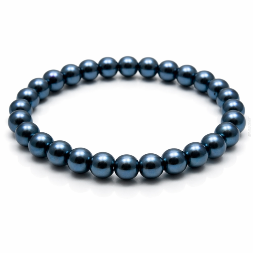 BRANSOLETKA KLASYCZNA Z PEREŁEK NIEBIESKA JABLONEX (BRPR-27 SAH)