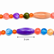 KORALE DŁUGIE WIELOKOLOROWE OBWÓD 138 CM (6 E 411 SAM B) - 3