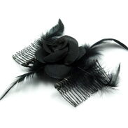 GRZEBIEŃ OZDOBNY Z KWIATEM ROZCIĄGANY NA GUMCE                                                                               (0028-21 SA) - 3