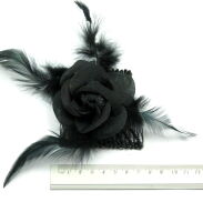 GRZEBIEŃ OZDOBNY Z KWIATEM ROZCIĄGANY NA GUMCE                                                                               (0028-21 SA) - 4