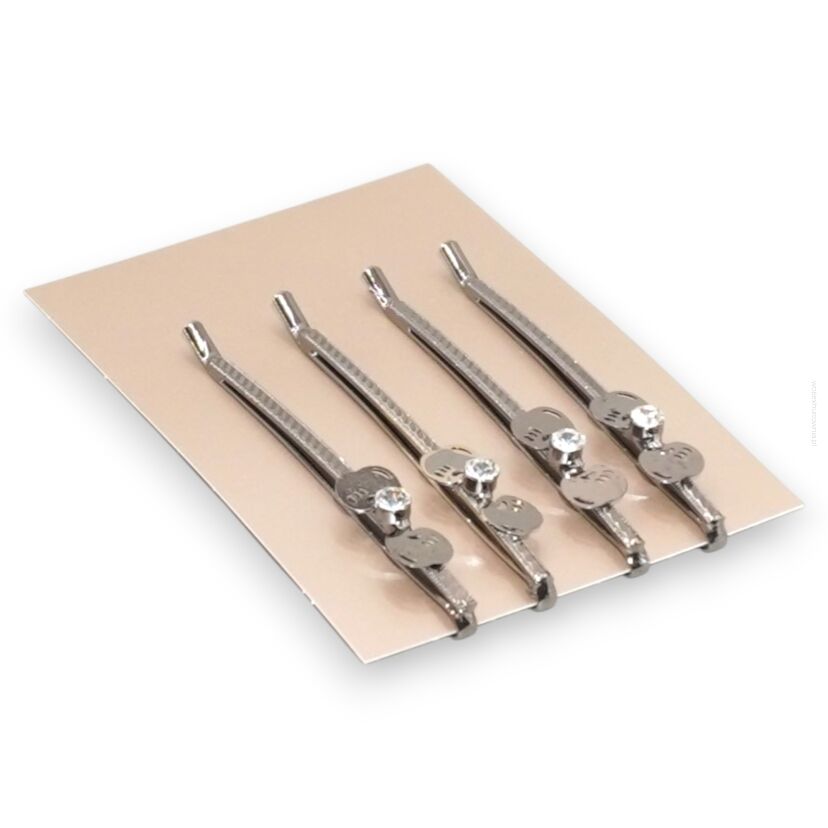 WSUWKI DO WŁOSÓW OZDOBNE SREBRNE KOMPLET 4 SZTUKI                    (5992-12 SA)