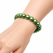 BRANSOLETKA KLASYCZNA Z PEREŁEK ZIELONA JABLONEX (BRPR-12 SAH) - 3
