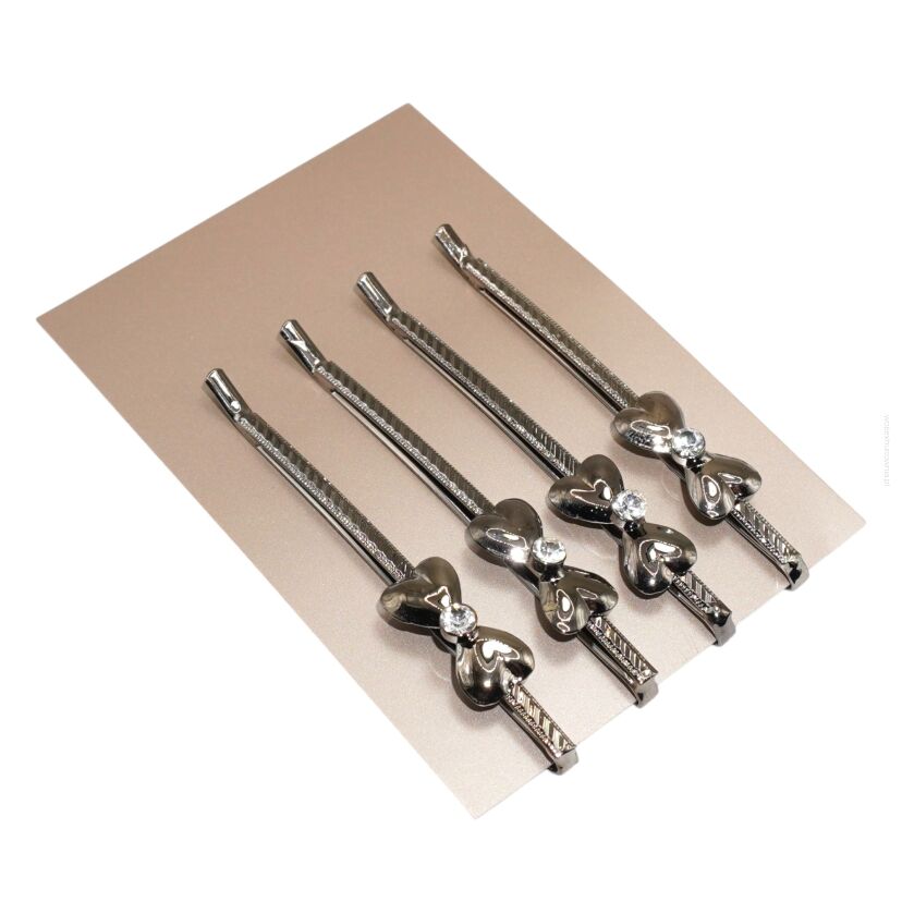 WSUWKI DO WŁOSÓW OZDOBNE SREBRNE KOMPLET 4 SZTUKI                           (5992-29 SA)