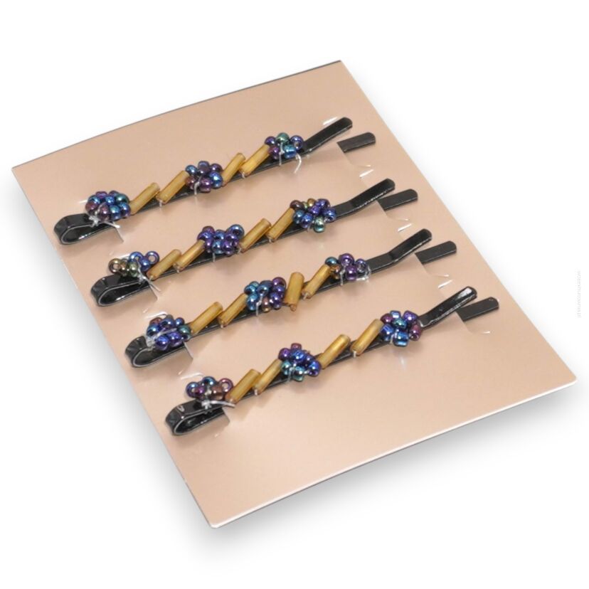 WSUWKI OZDOBNE Z KOLOROWYMI KORALIKAMI – KOMPLET 4 SZTUKI                 (5992-21 SA)