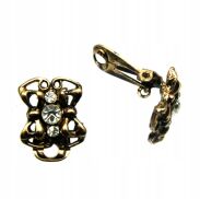 KLIPSY OZDOBNE Z CYRKONIAMI W KOLORZE ZŁOTYM  (0611-787 SA) - 2