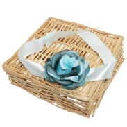 CHOKER NA TASIEMCE Z NIEBIESKIM KWIATEM                               (3029-4 SA) - 5