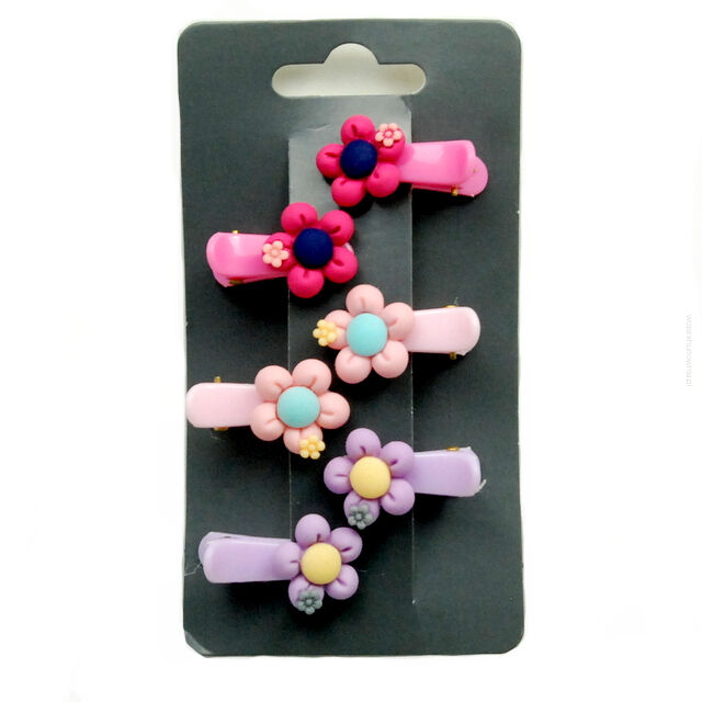 SPINKI DO WŁOSÓW DZIECIĘCE KWIATKI 6 SZTUK (0317-84)