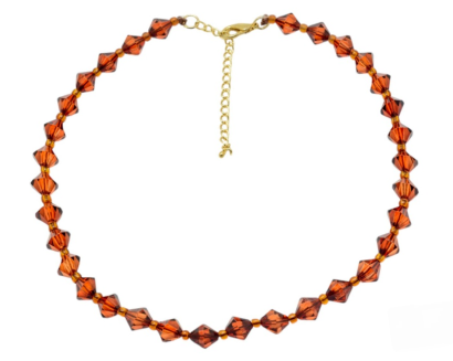 NASZYJNIK DAMSKI KORALE KRÓTKIE BRĄZOWE    (1533 SA)