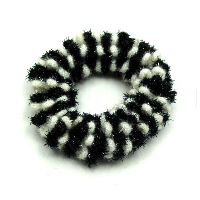 GUMKI DO WŁOSÓW OZDOBNE (3 SZTUKI) CZARNO-BIAŁE 0294-12