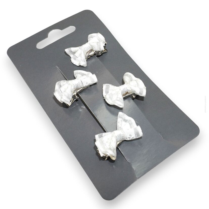 SPINKI KOMUNIJNE DO WŁOSÓW Z KOKARDKAMI 4 SZTUK                                     (0331-3 SA)