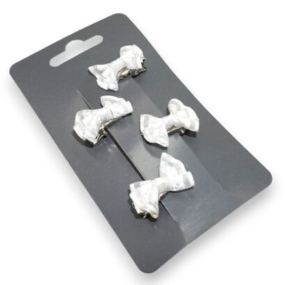 SPINKI KOMUNIJNE DO WŁOSÓW Z KOKARDKAMI 4 SZTUK                                     (0331-3 SA)