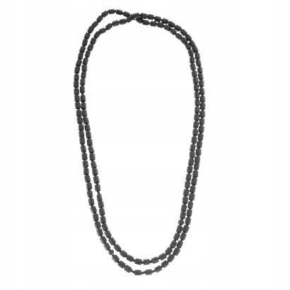 KORALE DREWNIANE DŁUGIE DROBNE W KOLORZE CZARNYM                                                (0613-1003 SAH)