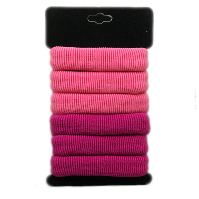 GUMKI DO WŁOSÓW FROTKI DUŻE RÓŻOWE (6 SZTUK) 0245-21