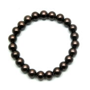 BRANSOLETKA KLASYCZNA BRĄZOWA Z PEREŁEK JABLONEX (BRPR-19 SAH) - 2