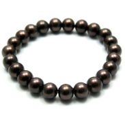 BRANSOLETKA KLASYCZNA BRĄZOWA Z PEREŁEK JABLONEX (BRPR-19 SAH) - 3