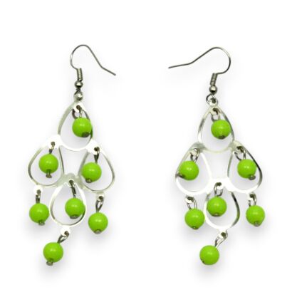 KOLCZYKI WISZĄCE Z KORALIKAMI                                                                        (0615-176 S)