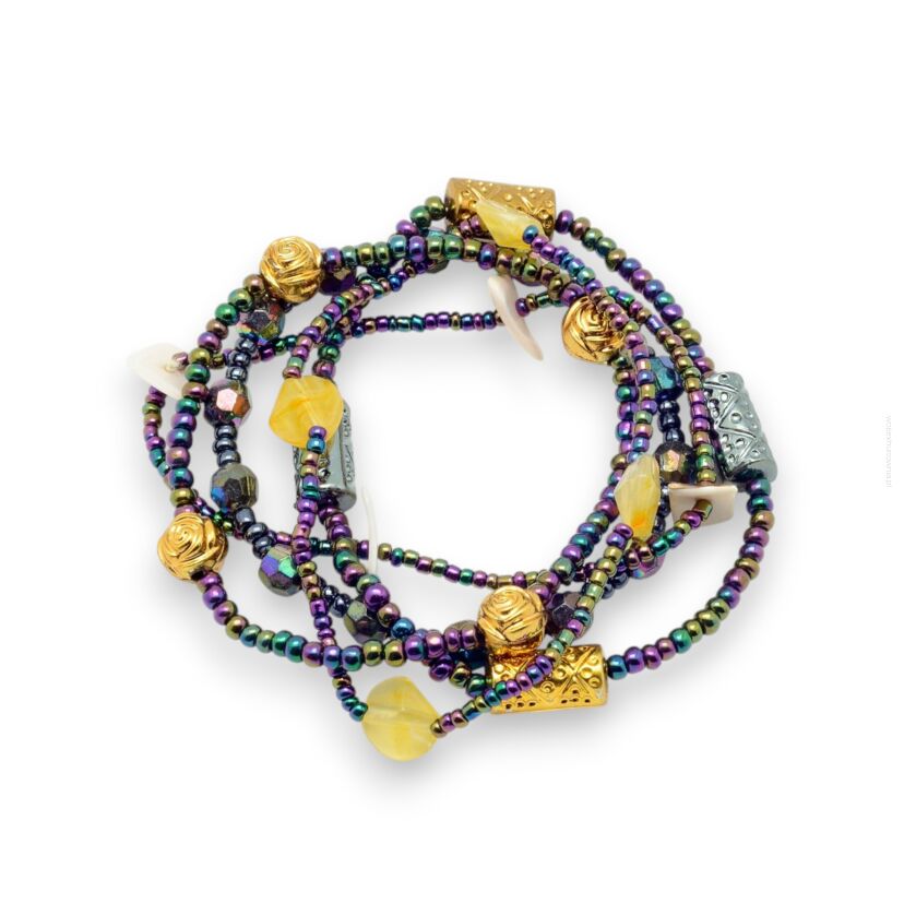 BRANSOLETKI Z KORALIKAMI NA GUMCE – WIELOKOLOROWE                                 (BRGU-7)