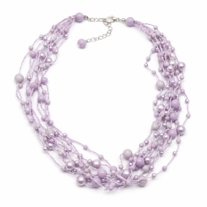 NASZYJNIK / WISIOREK Z FIOLETOWYMI KORALIKAMI (N-029/58/9R A-1 SAM C)