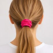 GUMKA DO WŁOSÓW SCRUNCHIE ŚREDNIA BAWEŁNIANA RÓŻOWA 2 SZTUKI (0233-B1) - 2