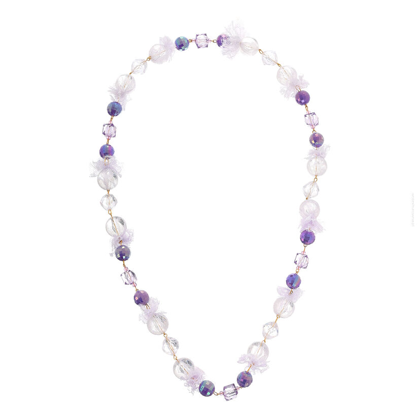 KORALE / NASZYJNIK BIAŁO FIOLETOWY                                            0611-1042