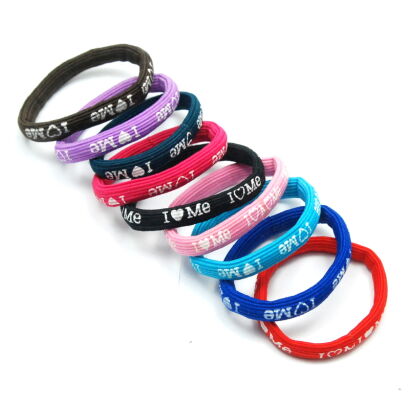 GUMKI DO WŁOSÓW Z NADRUKIEM KOLOROWE 15 SZTUK (0006-25 SA)