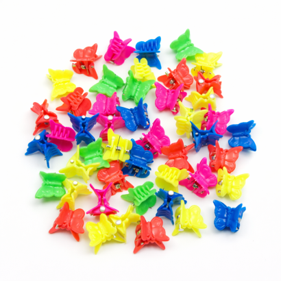 SZCZĘKI / KRABIKI KOLOROWE MAŁE MOTYLKI  30 SZTUK                                                      (5810 SAM2)