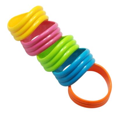 BRANSOLETKI PLASTIKOWE KOLOROWE SZEROKIE 5 SZTUK                                                                  (7104 SAM)