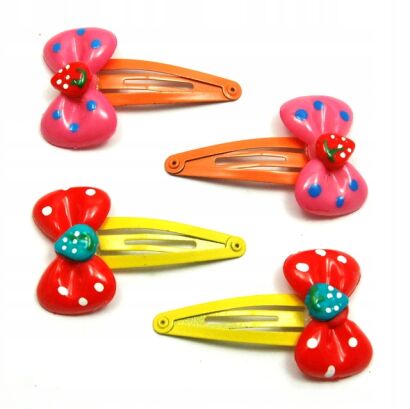 SPINKI / PYKI DO WŁOSÓW DZIECIĘCE KOKARDKI 4 SZTUKI (0169-529)