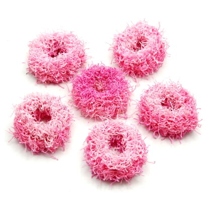 GUMKI DO WŁOSÓW FROTKI "WŁOCHATE" RÓZOWE 12 SZTUK (0191-51SA)