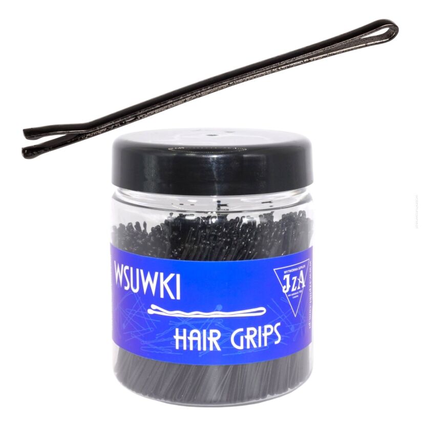 WSUWKA DO WŁOSÓW PROSTA CZARNA 7 CM 2 KULKI 500G                                               (107/G)