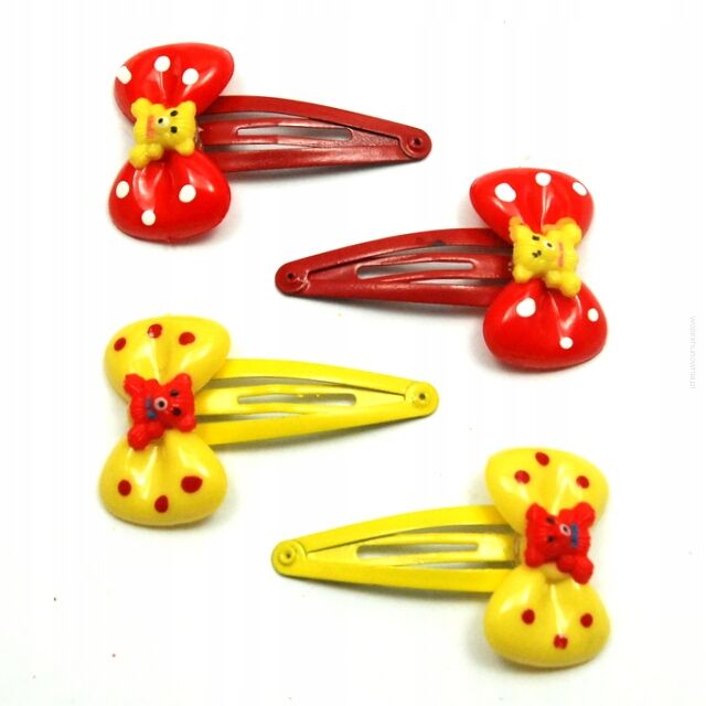 SPINKI / PYKI DO WŁOSÓW DZIECIĘCE KOKARDKI 4 SZTUKI (0169-527)