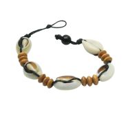 BRANSOLETKA ROZPINANA NA SZNURECZKU Z MUSZELKAMI                                           (4394 SAM) - 3