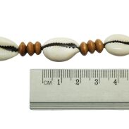 BRANSOLETKA ROZPINANA NA SZNURECZKU Z MUSZELKAMI                                           (4394 SAM) - 4