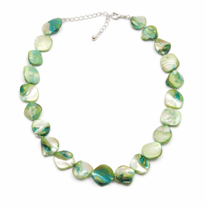 NASZYJNIK / WISIOREK ZIELONY Z MASY PERŁOWEJ (341LO2-4 SAM C)