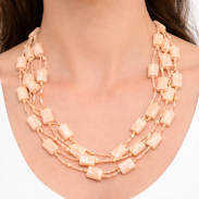 NASZYJNIK / WISIOREK Z BRZOSKWINIOWYMI KORALIKAMI (N-0701/21/4R C-3 SAM B) - 2