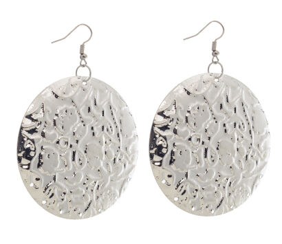 KOLCZYKI OKRĄGŁE WISZĄCE "BLASZKI" SREBRNE 0615-164